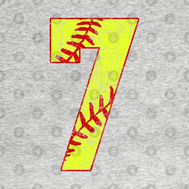 Fastpitch Softball Number 7 #7 Softball Shirt Jersey Uniform Favorite Player Biggest Fan by TeeCreations